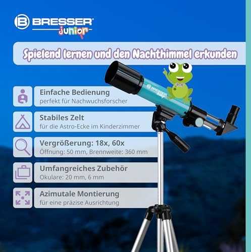 Teleskopas BRESSER JUNIOR 50/360 su palapine