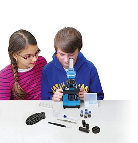 Mikroskopas Bresser Junior Biolux SEL 40–1600x, mėlynas