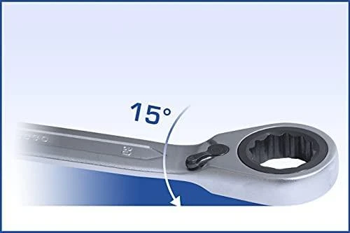 KS Tools Kombinuotų terkšlinių raktų su reversu komplektas 8-19mm, 12, Brilliant Tools