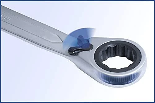 KS Tools Kombinuotų terkšlinių raktų su reversu komplektas 8-19mm, 12, Brilliant Tools