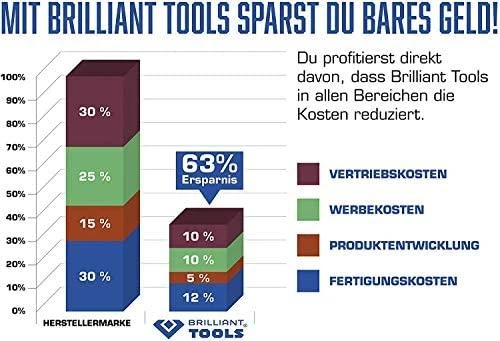 KS Tools Kombinuotų terkšlinių raktų su reversu komplektas 8-19mm, 12, Brilliant Tools
