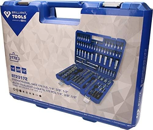 KS Tools Galvučių komplektas BRILLIANT TOOLS, 172 vnt., 1/4", 3/8", 1/2"
