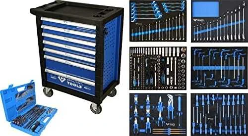 Įrankių vežimėlis Brilliant Tools 7 stalčių su 473 įrankiais