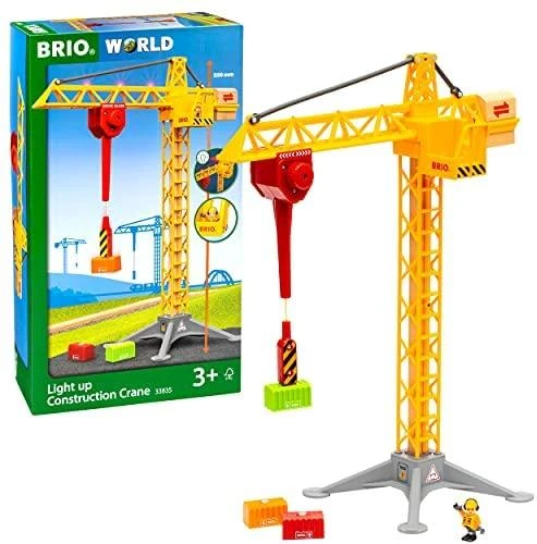 Brio geležinkelis BRIO statybinis kranas su šviesomis, 33835