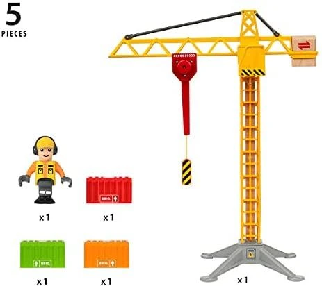 Brio geležinkelis BRIO statybinis kranas su šviesomis, 33835
