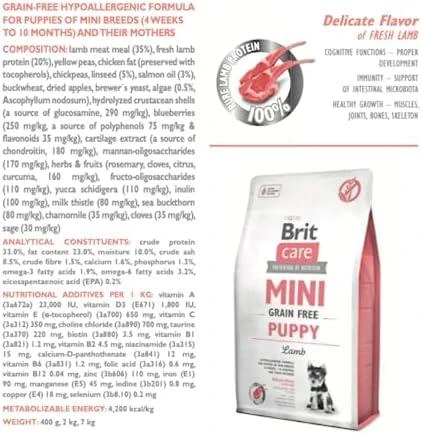Brit Care Dog Mini Puppy ėriena 7kg