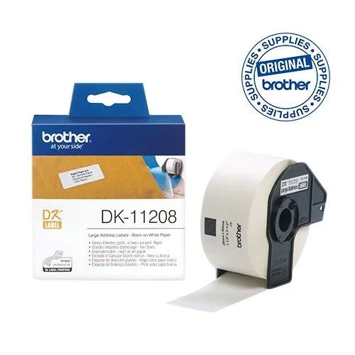 Brother Brolis | DK-11208 Didelės adresų etiketės | Baltas | DK | 38mm x 90mm