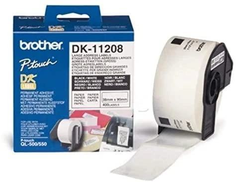 Brother Brolis | DK-11208 Didelės adresų etiketės | Baltas | DK | 38mm x 90mm