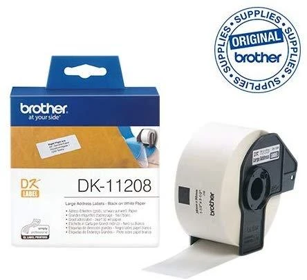 Brother Brolis | DK-11208 Didelės adresų etiketės | Baltas | DK | 38mm x 90mm