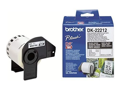 Brother plėvelės rulonas 62mm x 15,24m, baltas, 1vnt, DK22212, etikečių spausdinimui (DK22212)