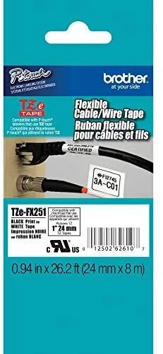 BROTHER TZEFX251 24 Juodas ON Baltas FLEX
