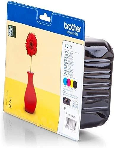 Brother LC-121 Multipack Ink Cartridge, Juodas, Cyan, Magenta, Geltona