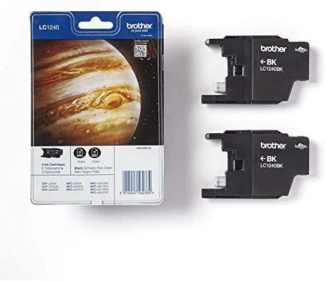 Brother LC-1240BKBP2DR rašalo kasetė Originalus Juoda 2 vnt