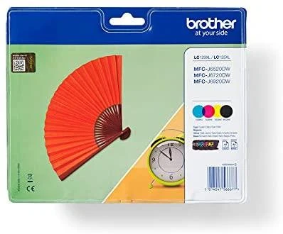 BROTHER LC-129XLVALBP rašalo kasetė juoda ir trispalvė standartinė talpa bk: 2.400 cl: 1.200 puslapių 1 pakuotės lizdinė plokštelė be signalizacijos