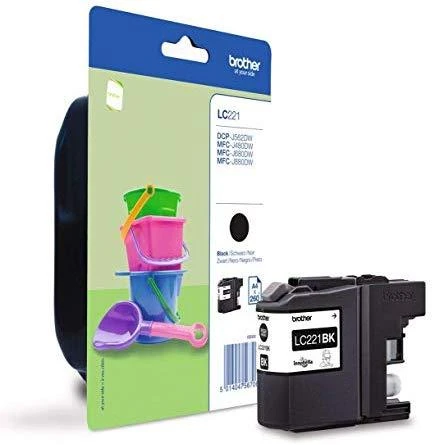 Brother LC-221BK rašalo kasetė Originalus Juoda 1 vnt