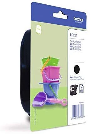 Brother LC-221BK rašalo kasetė Originalus Juoda 1 vnt