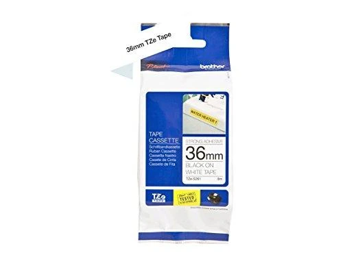 Brother TZe-S261 Strong Adhesive Laminated Tape Juodas on Baltas, TZe, 8 m, 3.6 cm