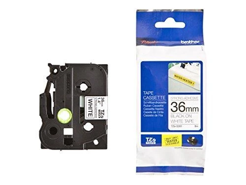 Brother TZe-S261 Strong Adhesive Laminated Tape Juodas on Baltas, TZe, 8 m, 3.6 cm