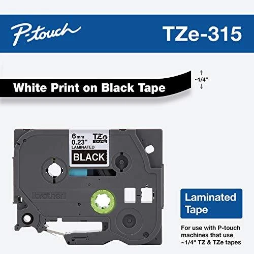 BROTHER TZE315 6 Baltas ON Juodas