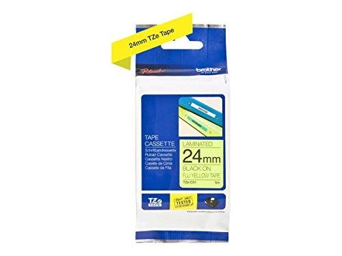 Brother TZe-C51 etikečių juostelė Juoda fluorescencinės geltonos fone