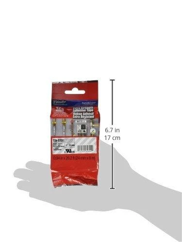 Brother TZe-S151 stipri lipni laminuota juosta Juodas ant Clear, TZe, 8 m, 2,4 cm