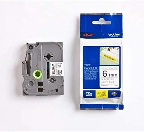 Brother | TZe-S211 Strong Adhesive Laminated Tape | Juodas on Baltas | TZe | 8 m | 6 cm