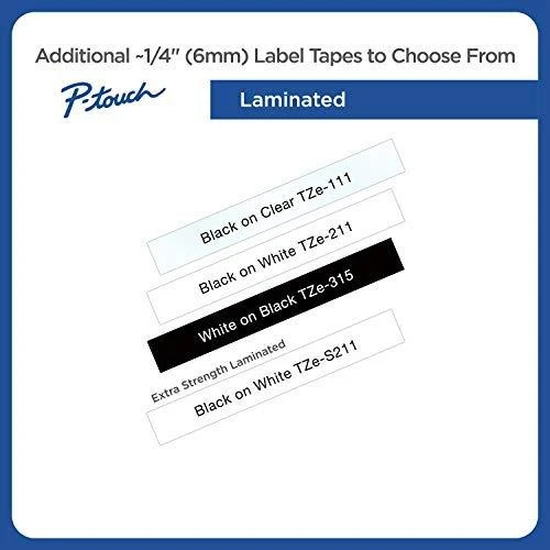 Brother | TZe-S211 Strong Adhesive Laminated Tape | Juodas on Baltas | TZe | 8 m | 6 cm