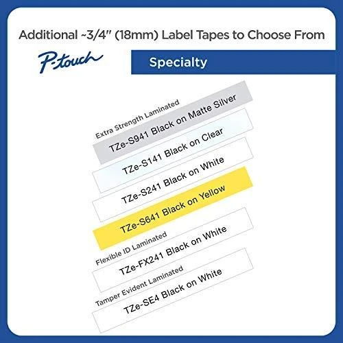 Brother | TZe-S641 Strong Adhesive Laminated Tape | Juodas on Geltona | TZe | 8 m | 1.8 cm