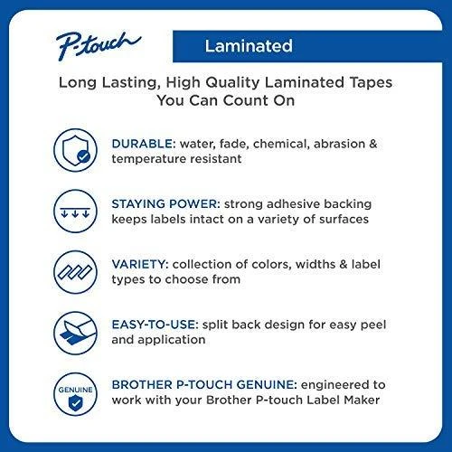 Brother | TZe-S641 Strong Adhesive Laminated Tape | Juodas on Geltona | TZe | 8 m | 1.8 cm
