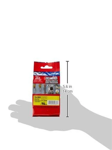 Brother | TZe-S641 Strong Adhesive Laminated Tape | Juodas on Geltona | TZe | 8 m | 1.8 cm