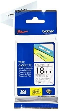 Brother TZe-141 laminuota juosta Juodas ant Clear, TZe, 8 m, 1,8 cm