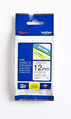 Brother | TZe-S221 Strong Adhesive Laminated Tape | Juodas on Baltas | TZe | 8 m | 9 cm