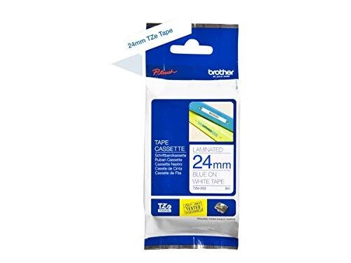 Brother TZe-253 Laminated Tape Mėlyna on Baltas, TZe, 8 m, 2.4 cm