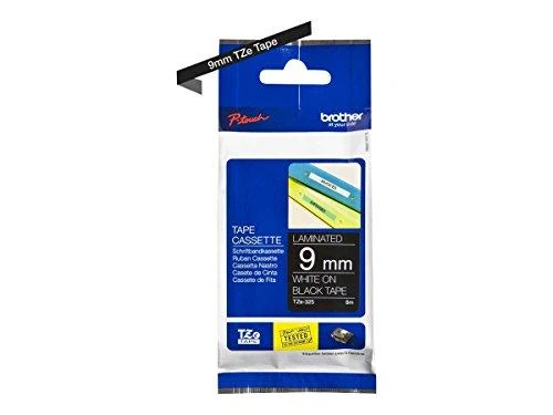 Brother | TZe-325 Laminated Tape | Baltas on Juodas | TZe | 8 m | 9 cm