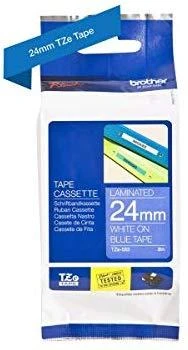 Brother | TZe-555 Laminated tape | Baltas On Mėlyna | TZe | 8 m | 2.4 cm