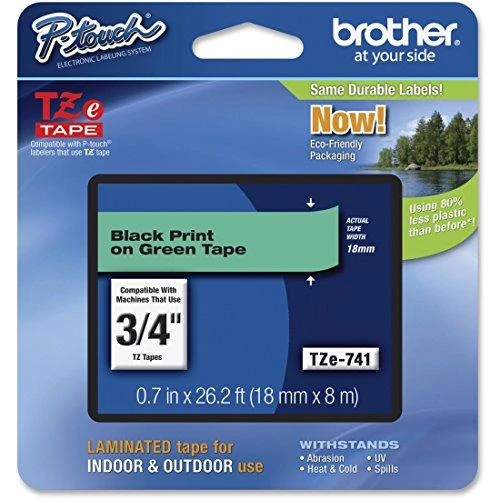 Brother BROLIS TZE345 18 Baltas ON Juodas