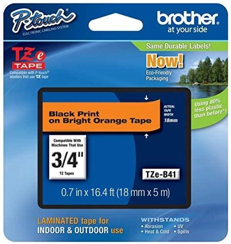 Brother BROLIS TZE345 18 Baltas ON Juodas