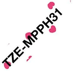 BROTHER TZEMPPH31 12 Juodas ON Rožinis HEARTS