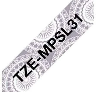BROTHER TZEMPSL31 12 Juodas ON Sidabrinis LACE