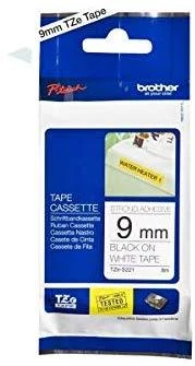 Brother | TZe-S221 Strong Adhesive Laminated Tape | Juodas on Baltas | TZe | 8 m | 9 cm