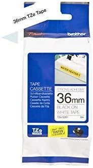 Brother TZe-S261 Strong Adhesive Laminated Tape Juodas on Baltas, TZe, 8 m, 3.6 cm