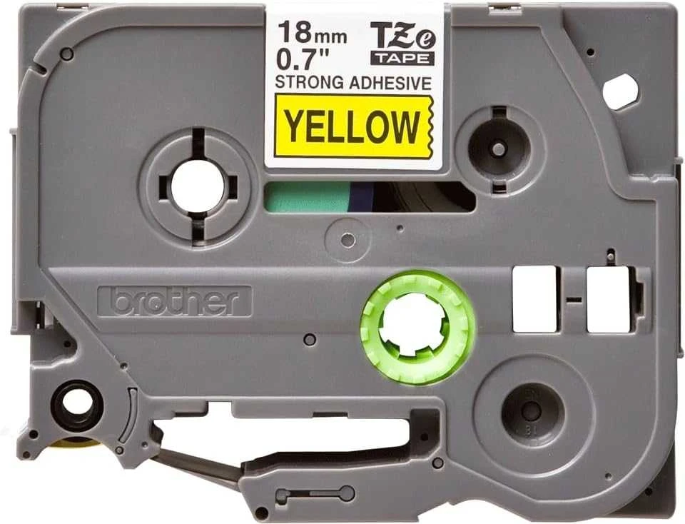 Brother | TZe-S641 Strong Adhesive Laminated Tape | Juodas on Geltona | TZe | 8 m | 1.8 cm