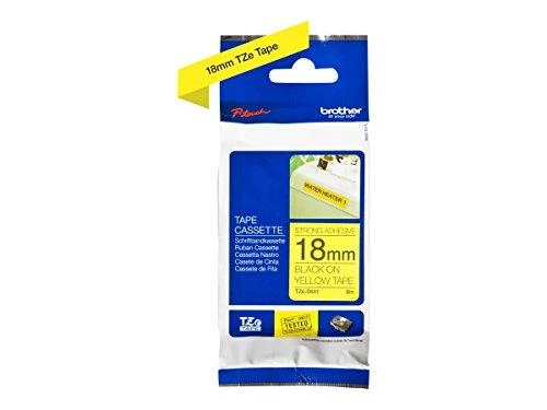 Brother | TZe-S641 Strong Adhesive Laminated Tape | Juodas on Geltona | TZe | 8 m | 1.8 cm