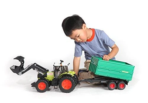 Przyczepa BRUDER 1:16 paverčiama priekaba su nuimamu viršumi, 02010