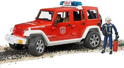 BRUDER 1:16 Jeep Wrangler gaisrinės automobilis su ugniagesiu, 02528