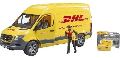 BRUDER 1:16 siuntų pristatymo furgonas MB Sprinter DHL su vairuotoju, 02671