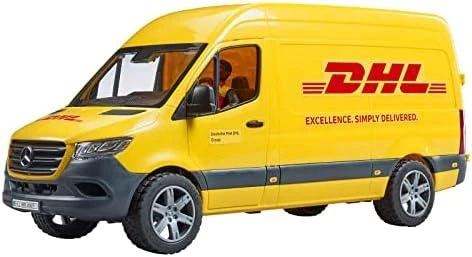 BRUDER 1:16 siuntų pristatymo furgonas MB Sprinter DHL su vairuotoju, 02671