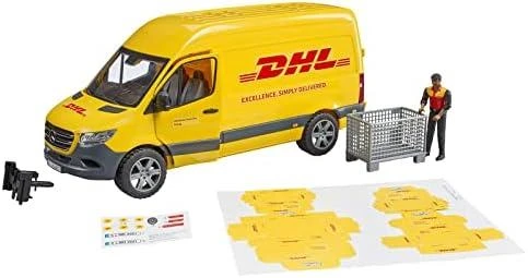 BRUDER 1:16 siuntų pristatymo furgonas MB Sprinter DHL su vairuotoju, 02671
