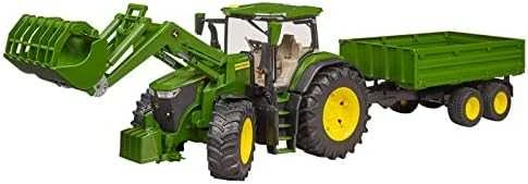 Traktorius su krautuvu ir priekaba Bruder 03155 John Deere 7R 350