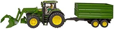 Traktorius su krautuvu ir priekaba Bruder 03155 John Deere 7R 350